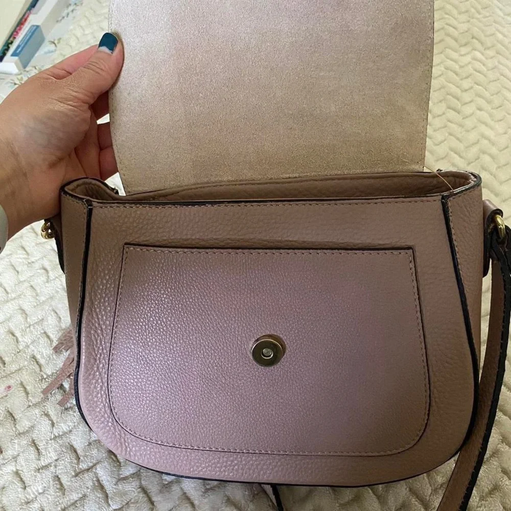 Borse in Pelle Italian Leather Dusty Pink Crossbody Bag